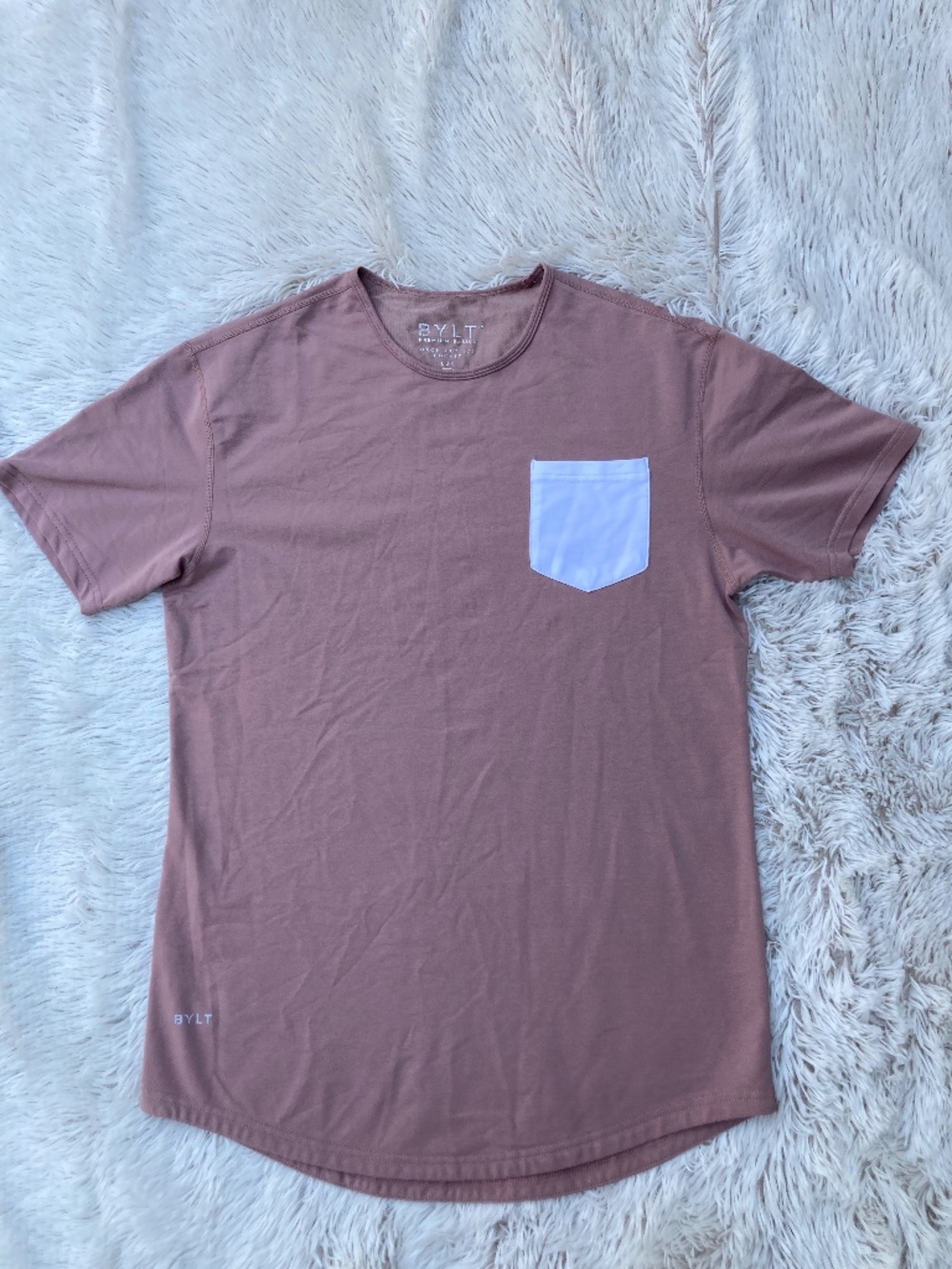 BYLT Basics Drop Cut Lux Short Sleeve Pocket T Mens size Medium